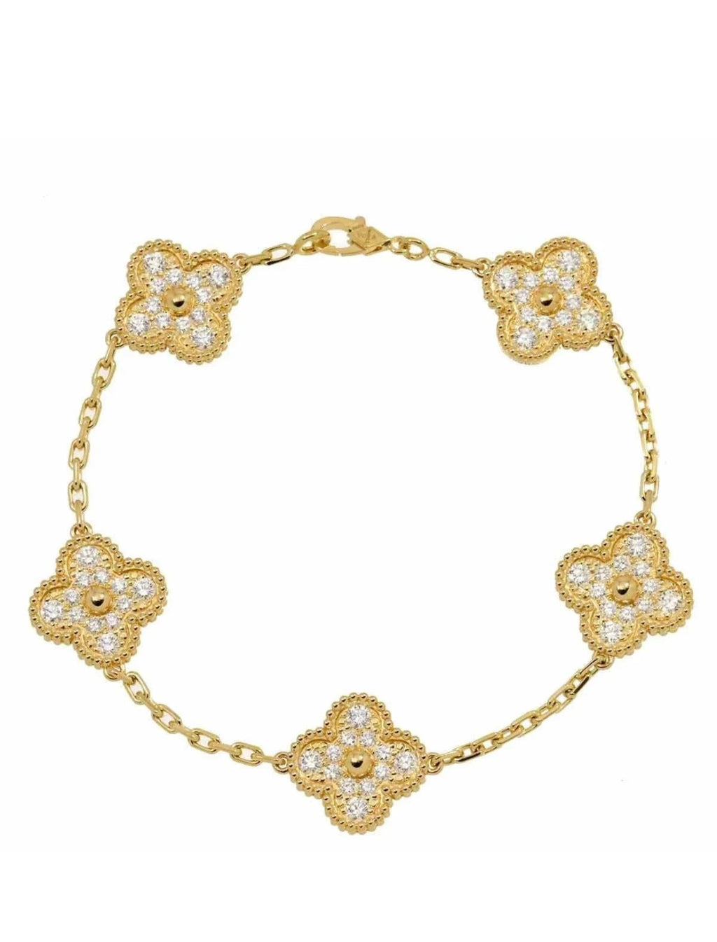 Crystal Clover Motif Bracelet